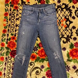 Citezens Of Humanity Distressed skinny blue jeans